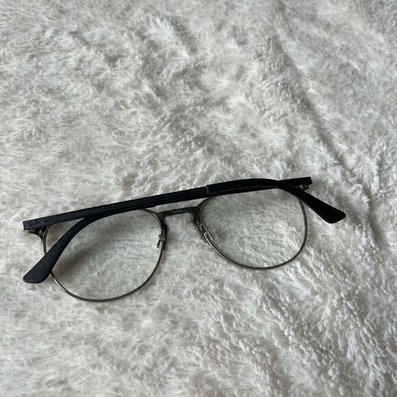 Ray Ban Eyeglasses RB 6375 2861 Black/Silver Round Frame Glasses - Picture 2 of 4